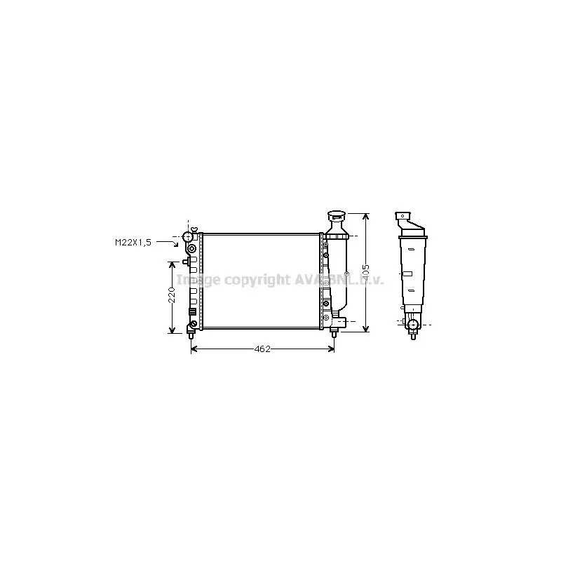 Radiateur, refroidissement du moteur AVA QUALITY COOLING CN2115