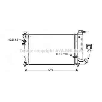 Radiateur, refroidissement du moteur AVA QUALITY COOLING CN2121