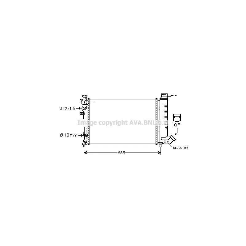 Radiateur, refroidissement du moteur AVA QUALITY COOLING CN2136