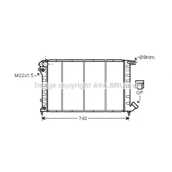Radiateur, refroidissement du moteur AVA QUALITY COOLING CN2138
