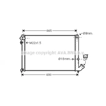 Radiateur, refroidissement du moteur AVA QUALITY COOLING CN2139