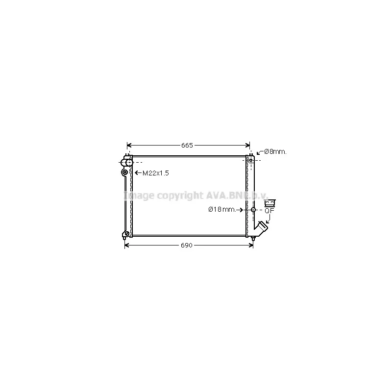 Radiateur, refroidissement du moteur AVA QUALITY COOLING CN2139