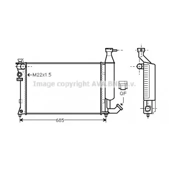 Radiateur, refroidissement du moteur AVA QUALITY COOLING CN2140
