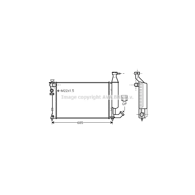 Radiateur, refroidissement du moteur AVA QUALITY COOLING CN2140
