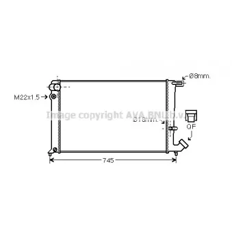 Radiateur, refroidissement du moteur AVA QUALITY COOLING CN2142