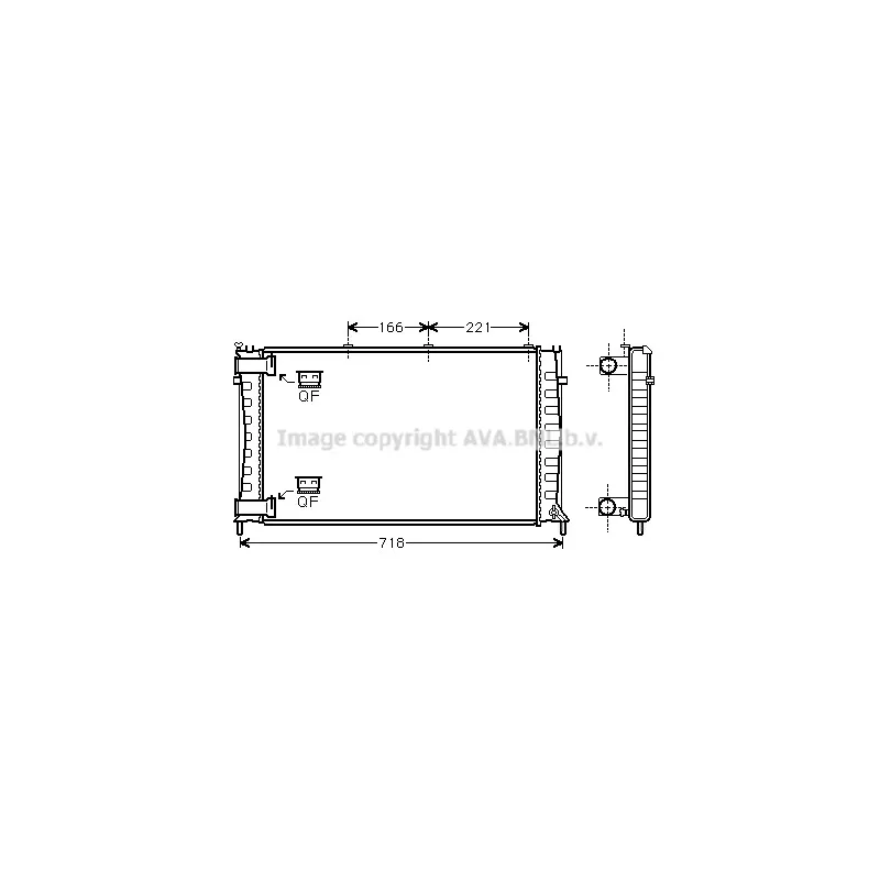 Radiateur, refroidissement du moteur AVA QUALITY COOLING CN2143