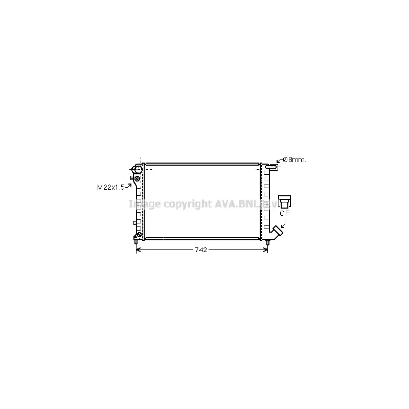 Radiateur, refroidissement du moteur AVA QUALITY COOLING CN2147