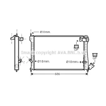 Radiateur, refroidissement du moteur AVA QUALITY COOLING CN2165