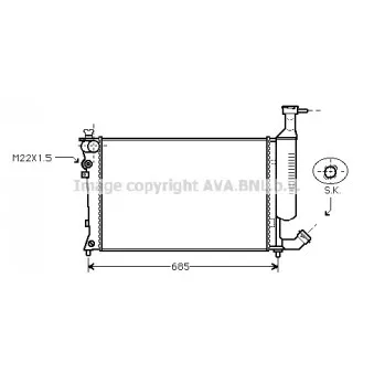 Radiateur, refroidissement du moteur AVA QUALITY COOLING CN2168