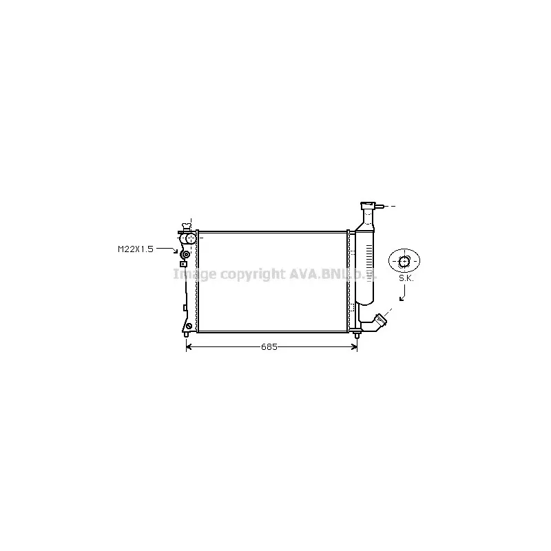 Radiateur, refroidissement du moteur AVA QUALITY COOLING CN2168
