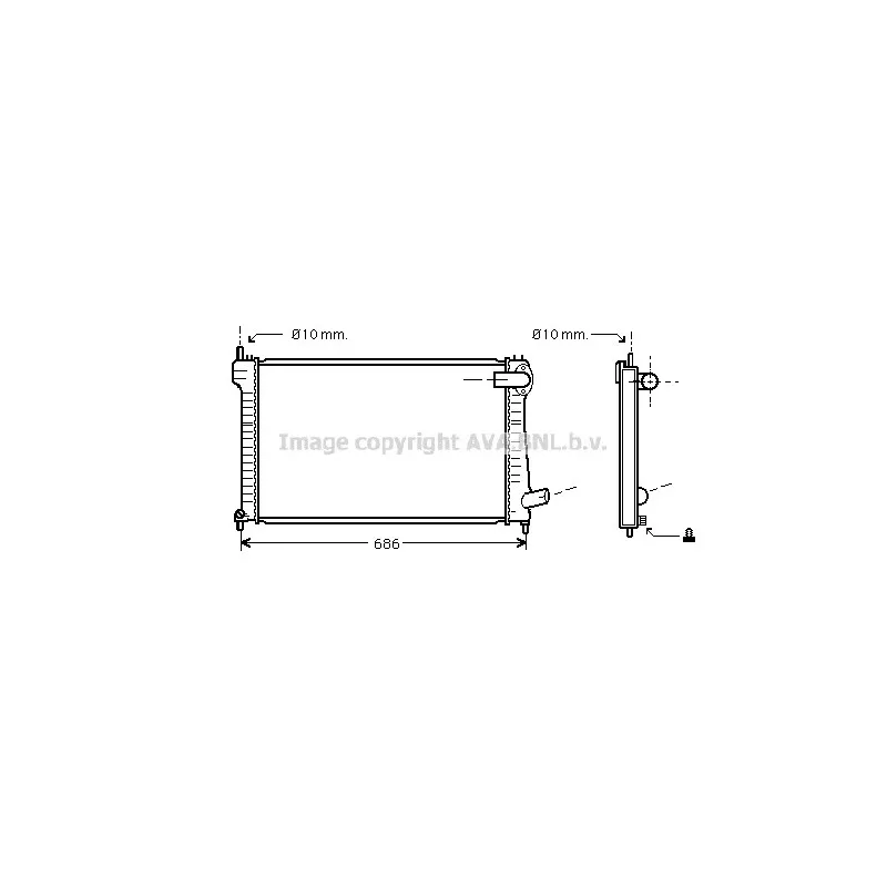 Radiateur, refroidissement du moteur AVA QUALITY COOLING CN2182