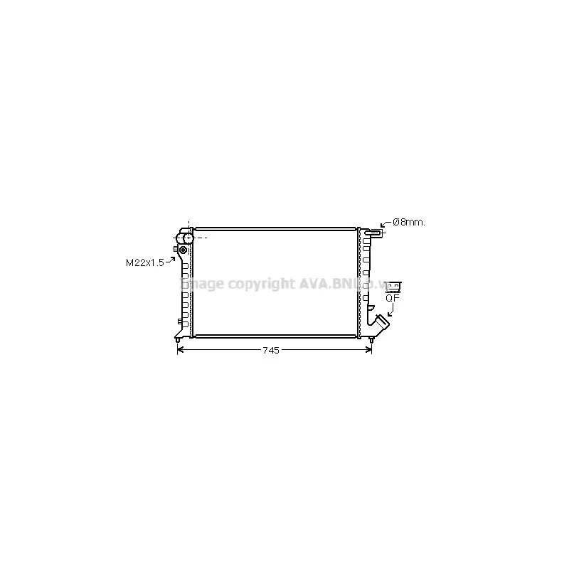 Radiateur, refroidissement du moteur AVA QUALITY COOLING CN2193