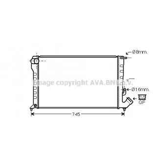 Radiateur, refroidissement du moteur AVA QUALITY COOLING CN2194