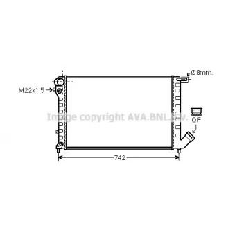 Radiateur, refroidissement du moteur AVA QUALITY COOLING CN2198