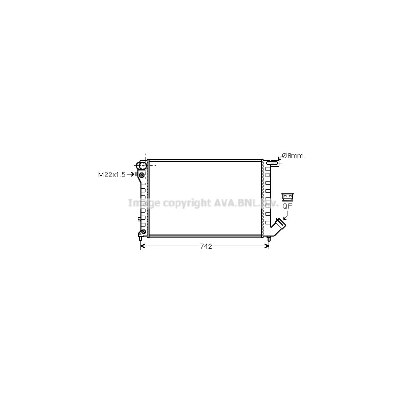 Radiateur, refroidissement du moteur AVA QUALITY COOLING CN2198