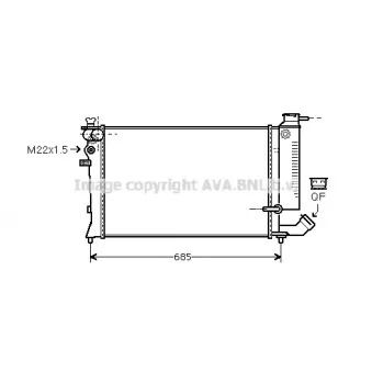 Radiateur, refroidissement du moteur AVA QUALITY COOLING CN2200