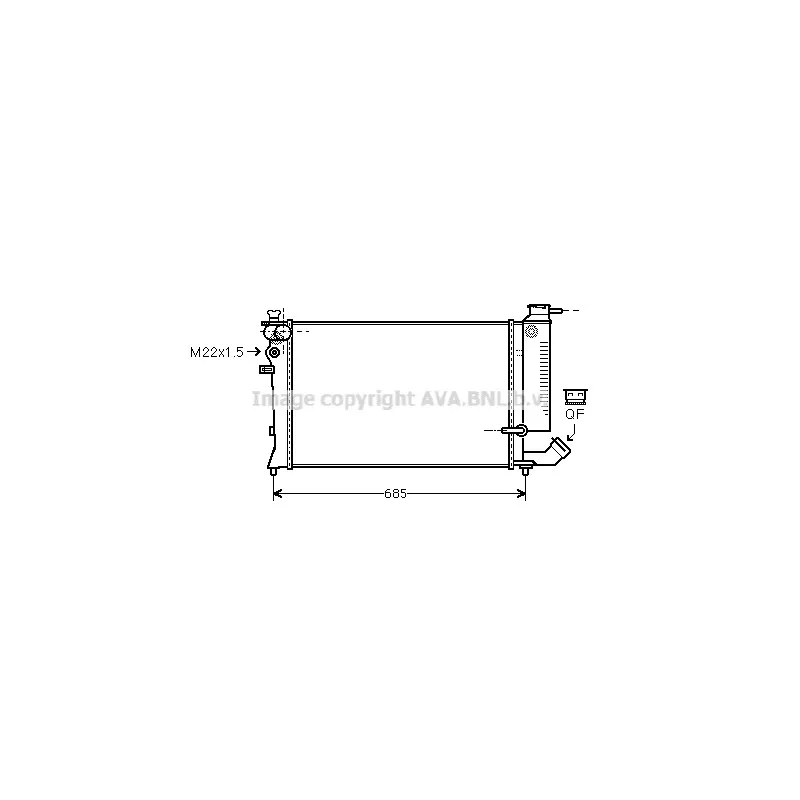 Radiateur, refroidissement du moteur AVA QUALITY COOLING CN2200