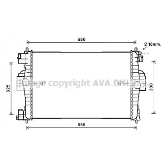 Radiateur, refroidissement du moteur AVA QUALITY COOLING CN2280