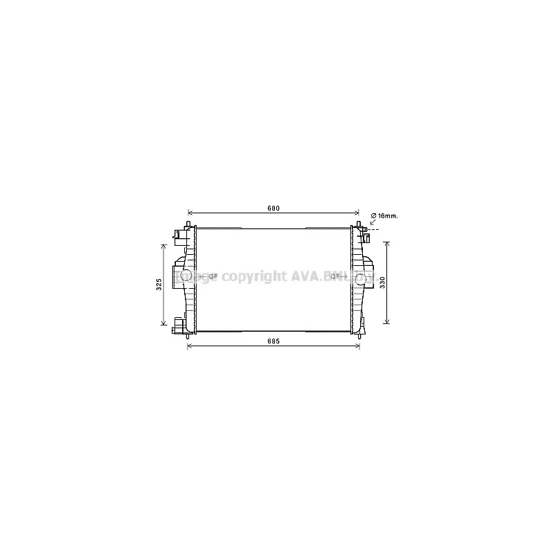 Radiateur, refroidissement du moteur AVA QUALITY COOLING CN2280
