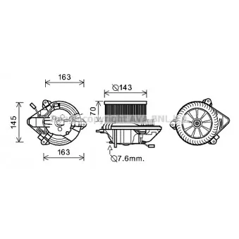 Moteur électrique, pulseur d'air habitacle AVA QUALITY COOLING CN7508