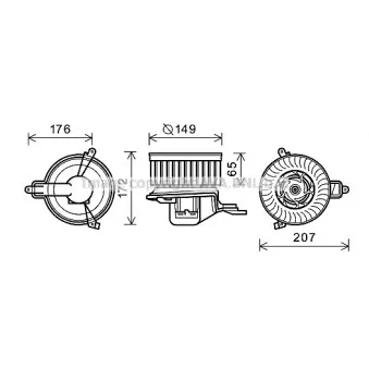 Moteur électrique, pulseur d'air habitacle AVA QUALITY COOLING CN7509