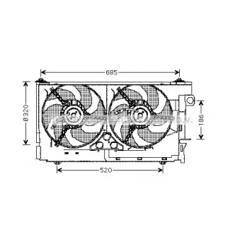 Ventilateur, refroidissement du moteur AVA QUALITY COOLING CN7516