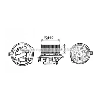 Moteur électrique, pulseur d'air habitacle AVA QUALITY COOLING CN8288