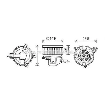 Moteur électrique, pulseur d'air habitacle AVA QUALITY COOLING CN8291
