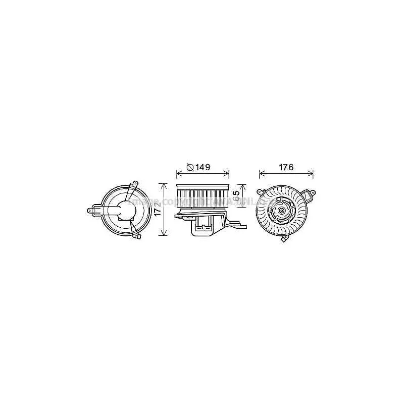 Moteur électrique, pulseur d'air habitacle AVA QUALITY COOLING CN8291