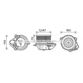 Moteur électrique, pulseur d'air habitacle AVA QUALITY COOLING CN8293