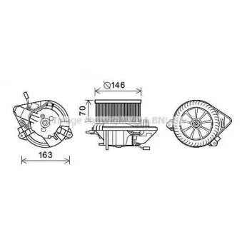 Moteur électrique, pulseur d'air habitacle AVA QUALITY COOLING CN8295