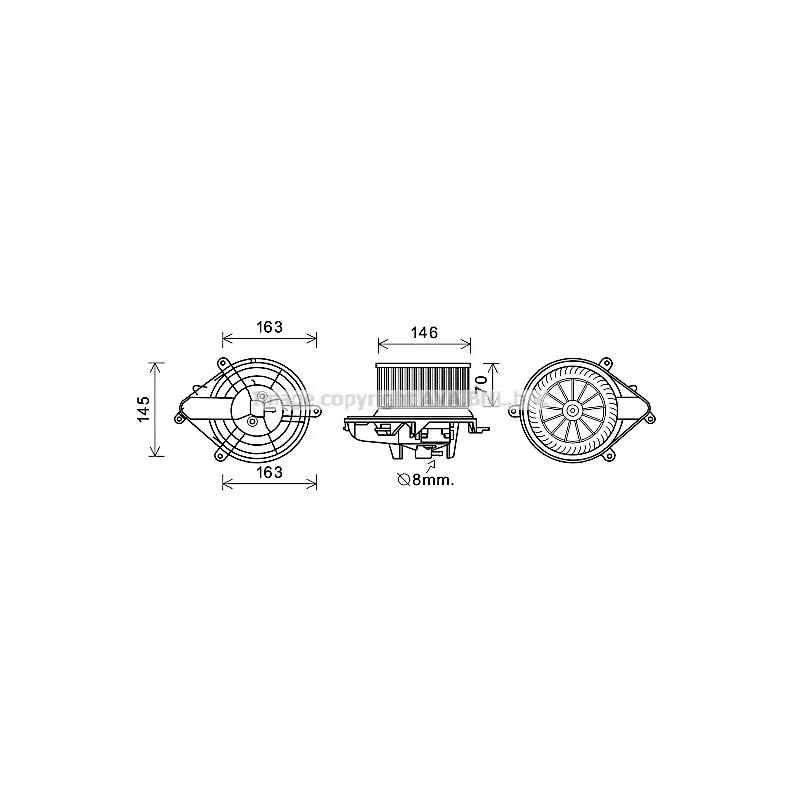 Moteur électrique, pulseur d'air habitacle AVA QUALITY COOLING CN8301