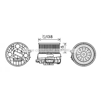 Moteur électrique, pulseur d'air habitacle AVA QUALITY COOLING CN8303