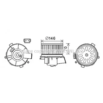 Moteur électrique, pulseur d'air habitacle AVA QUALITY COOLING CN8304