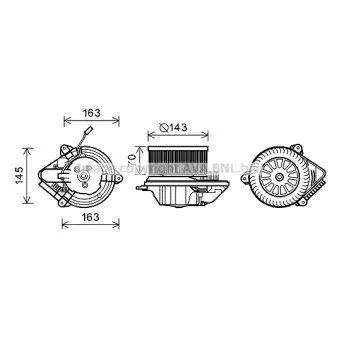 Moteur électrique, pulseur d'air habitacle AVA QUALITY COOLING CN8503