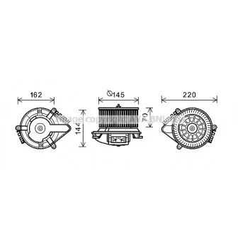 Moteur électrique, pulseur d'air habitacle AVA QUALITY COOLING CN8505