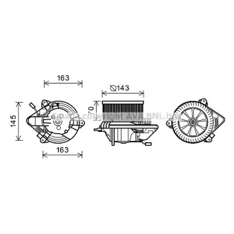 Moteur électrique, pulseur d'air habitacle AVA QUALITY COOLING CN8506