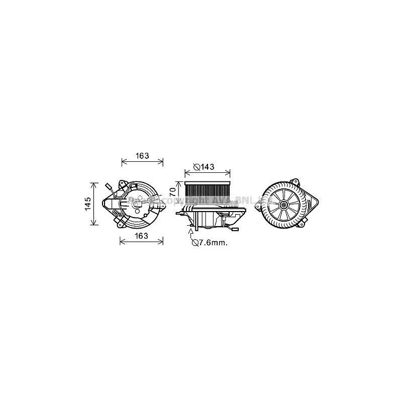 Moteur électrique, pulseur d'air habitacle AVA QUALITY COOLING CN8508