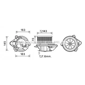 Moteur électrique, pulseur d'air habitacle AVA QUALITY COOLING CN8510