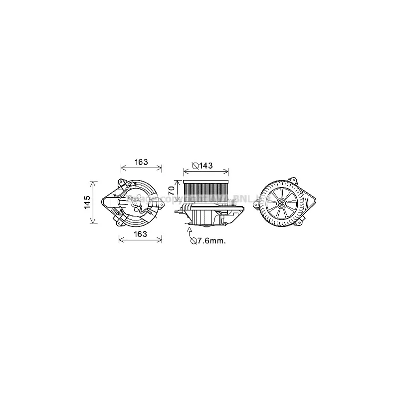 Moteur électrique, pulseur d'air habitacle AVA QUALITY COOLING CN8510