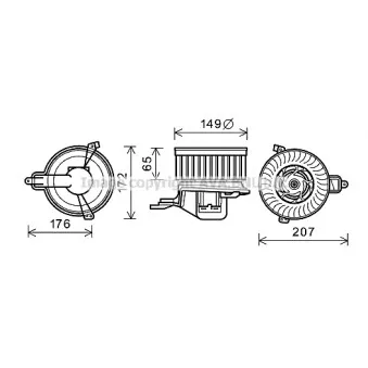 Moteur électrique, pulseur d'air habitacle AVA QUALITY COOLING