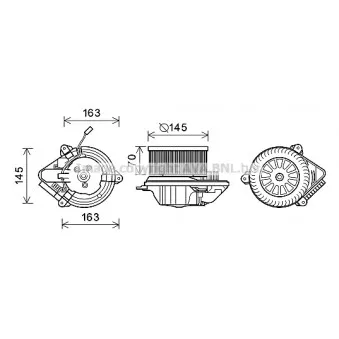 Moteur électrique, pulseur d'air habitacle AVA QUALITY COOLING CN8515