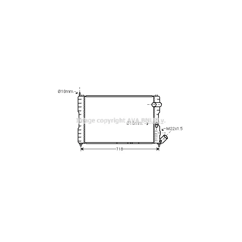 Radiateur, refroidissement du moteur AVA QUALITY COOLING CNA2037