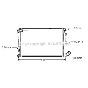 Radiateur, refroidissement du moteur AVA QUALITY COOLING CNA2064