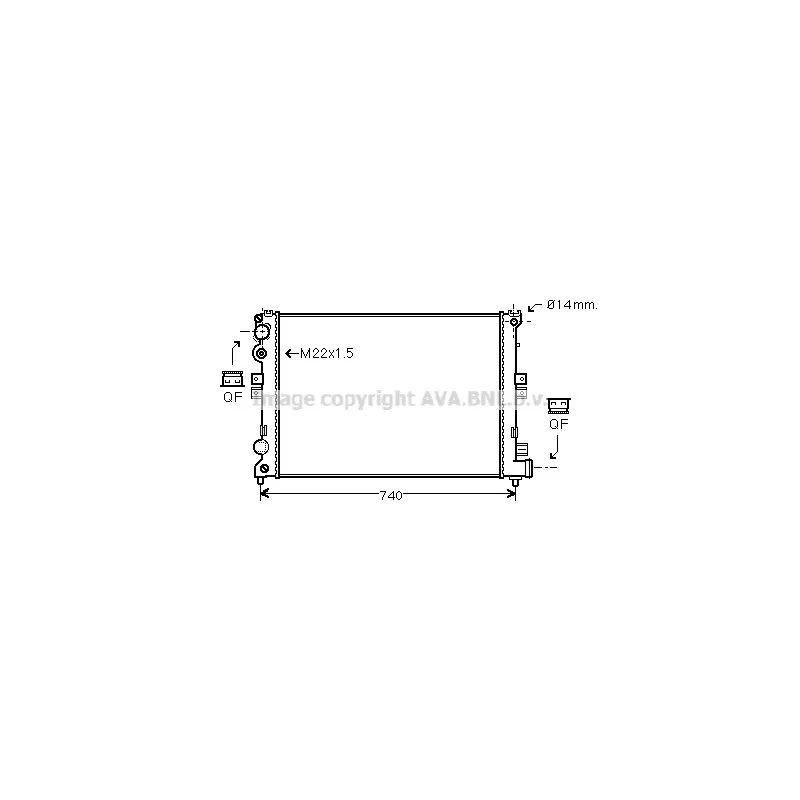 Radiateur, refroidissement du moteur AVA QUALITY COOLING CNA2079