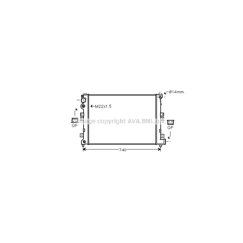 Radiateur, refroidissement du moteur AVA QUALITY COOLING CNA2089
