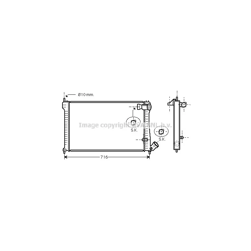 Radiateur, refroidissement du moteur AVA QUALITY COOLING CNA2102
