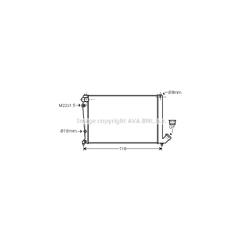 Radiateur, refroidissement du moteur AVA QUALITY COOLING CNA2103