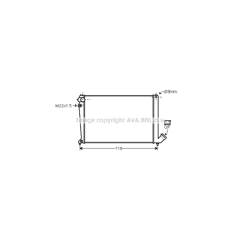 Radiateur, refroidissement du moteur AVA QUALITY COOLING CNA2106