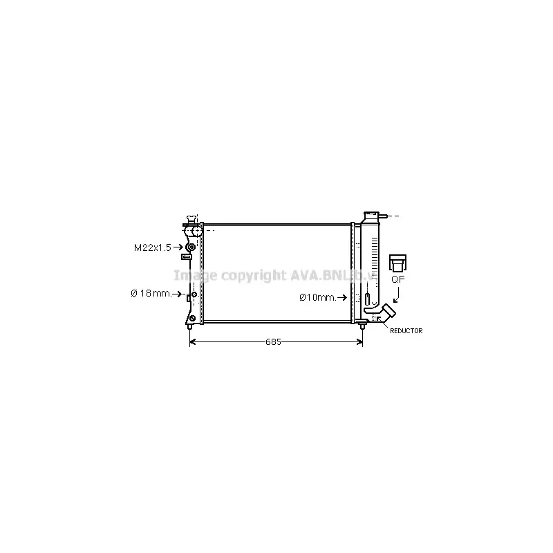 Radiateur, refroidissement du moteur AVA QUALITY COOLING CNA2109
